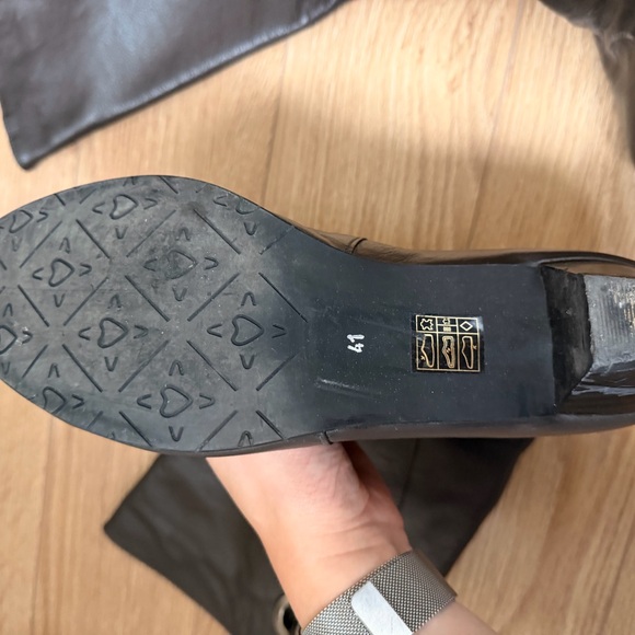 BROWNS Elegant Brown Dark Gray Genuine Leather Boots - size 41 - Picture 7 of 8